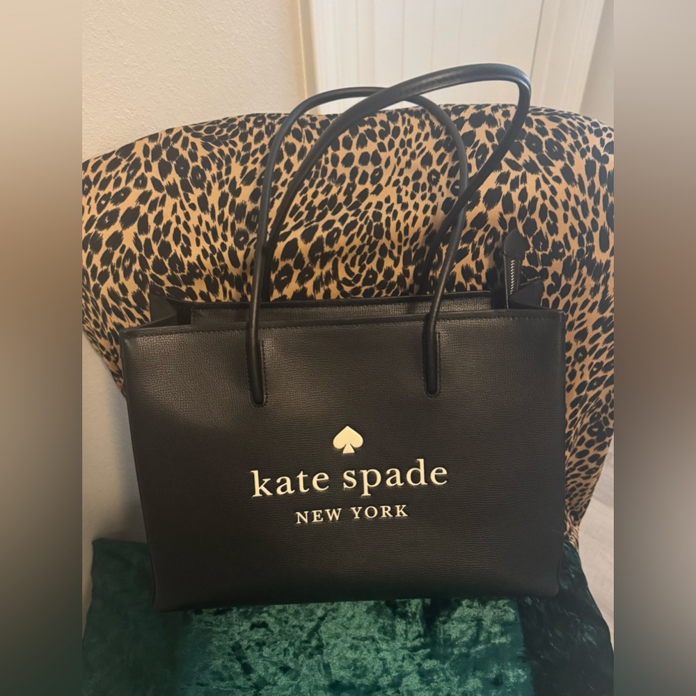 kate spade Black Logo Leather Tote